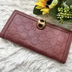GUCCI グッチ 長財布 革 レザー 赤 ワインレッド 181593 収納力 - メルカリ