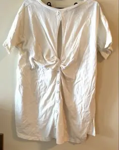 ROSEBUD ホワイト 半袖 Tシャツ バックボタン