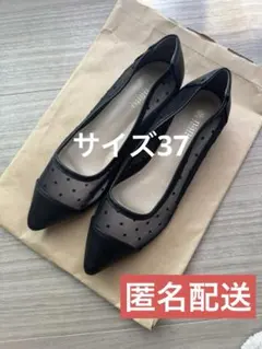 【中古品】nano universe パンプス　ブラック　ドット　37のサムネイル
