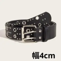 レディース　スタッズ付き ベルト　ダブルピン Y2K　ロック系 韓国　仮装