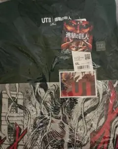 【未使用タグ付】UT 進撃の巨人 Tシャツ XXL グリーン ノベルティ付属
