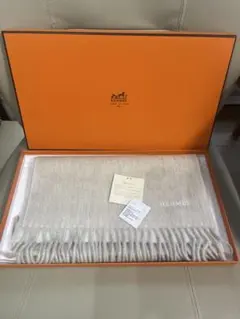 HERMÈS 100%カシミヤマフラー アイボリー エルメス