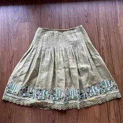 【お値下げしました】EPOCA フレアスカート 花刺繍　サイズ40