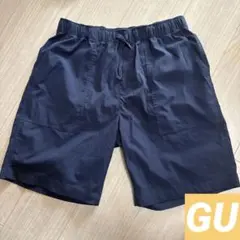 ネイビー ショートパンツ ゴムウエスト