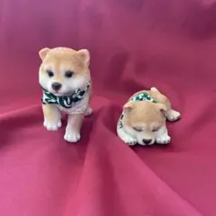 豆柴のミニ置物２個セット