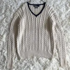 Polo By Ralph Lauren　ケーブル編みチルデンニットM◆A127