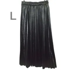 ブラック Lサイズ プリーツスカート