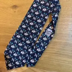 HERMES 象　馬　ネクタイ ネイビー