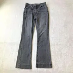 プラステ デニム ジーンズ XS グレー フレア ブーツカット 美脚 脚長