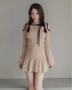 アンドマリー Avery ribbon skirt リボン デニム スカート M - メルカリ