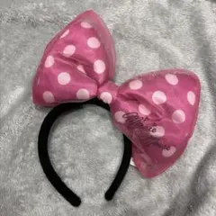 ディズニー カチューシャ リボン　ピンク