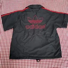 adidas アディダス　ジャージジャケット 黒/赤　１０