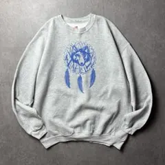 Hanes アニマル　ウルフ　狼　アート　グレー　灰色　XL