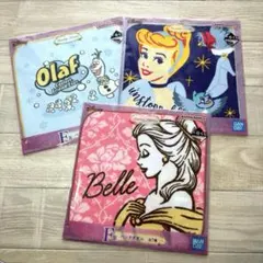 ディズニープリンセス　一番くじ　ハンドタオル　３枚セット