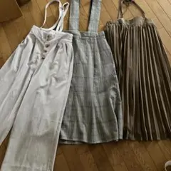 ベージュ プリーツ ロングスカート 3枚セット