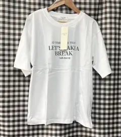 サマンサモスモスブルー　ロゴＴシャツ オフ　新品