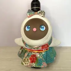 ラボット　着物　lovot 羽織　青系家紋黒袴風スカート 二越ちりめん羽織 飾り付き（雛菱・ひなびし） | LOVOT ウェブストア