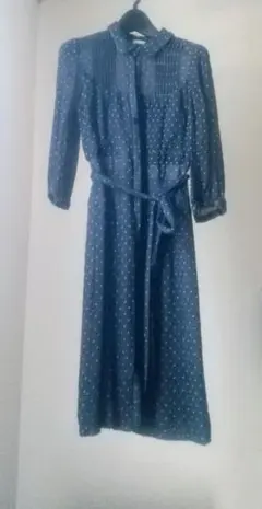 cacharel ネイビー ドット柄 ワンピース