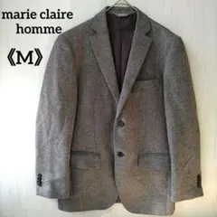 マリ・クレール オム 毛混 テーラードジャケット ツイード 《M》グレー