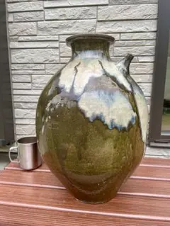 尊形　海鼠釉　両耳欠けあります　花瓶　壺　（検) 葛明祥 尊形 海鼠釉 両耳欠けあります 花瓶 壺 （検) 葛明祥