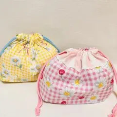 お弁当袋x2 セットハンドメイド花柄
