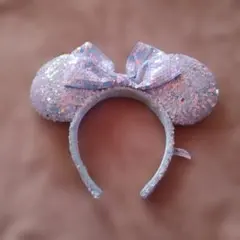 ディズニーミニーブルーラメスパンコールカチューシャ