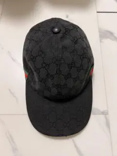 GUCCI ブラック GGパターン キャップ