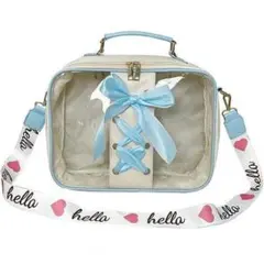 【閉店SALE】痛バッグ リュックサック 推し活 ショルダーバッグ 水色×白色