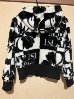 プラネットブルー ファーコート ギャル ハイビスカス　ブラウン　升目コート プラネットブルー ファーコート ギャル ハイビスカス ブラウン 升目