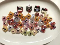 黒猫ちびビーズの詰め合わせセット（一部夜光）