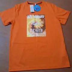 オレンジ プリントTシャツ 160サイズ