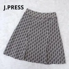J.PRESS ジェイプレス ひざ丈スカート 幾何学模様 オンワード樫山 日本製のサムネイル