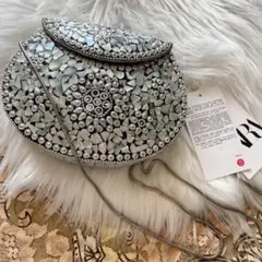 【未使用・タグ付】ZARA/ザラ　シェルタイル メタルバッグ パーティーバッグ