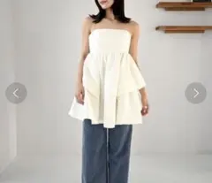 Heather ハートジャガードキャミワンピース 白のサムネイル