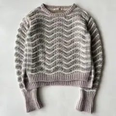 JIL SANDER ジルサンダー ウェーブ編み ボーダーニット クルーネックのサムネイル