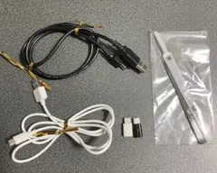 USB-A〜USB マイクロBコード2本　変換アダプター 2個　結束バント2本