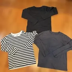 無印　140サイズ 長袖カットソー　ロンT 3枚セット