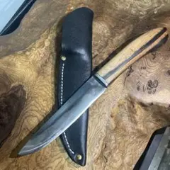 machika様専用ページ柳刃包丁 二品柄は黒檀材 アウトドア 革シース付