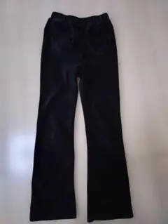 黒 コーデュロイ フレアパンツ ハートポケット