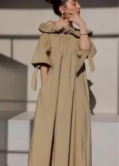 アニュアンス バルーンオフショルダー ロングワンピース
