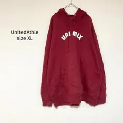 ユナイテッドアスレロン　長袖パーカー　XL レッド　フーディ　ゆったり　973