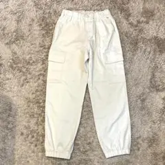 未使用★150cm★ユニクロ ウルトラストレッチカーゴジョガーパンツ ホワイト