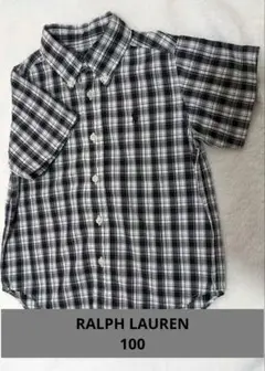 【美品】ラルフ・ローレン 半袖シャツ 100cm チェック柄
