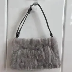 銀座ヨシノヤ 良品 ミンクファー ワンショルダーバッグ ダークブラウン 