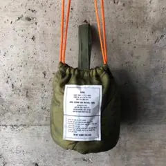 【HB1100】60cm紐 ミリタリー ライナーリメイクペイシェントバッグ　巾着