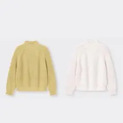 【美品】GU チャンキーニットハイネックセーター2着セット