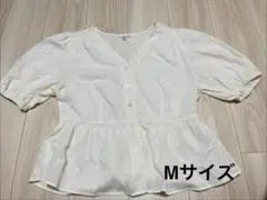 レーヨンVネックブラウス UNIQLO ホワイト Mサイズ　白　ユニクロのサムネイル