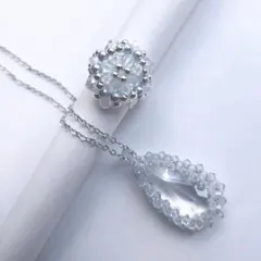 ビーズネックレス・リング セット №2