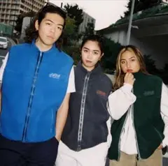 HTH original fleece vest ブルー