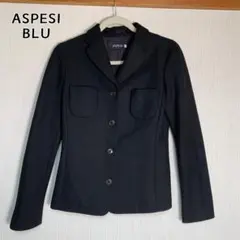 ASPESI アスペジ ダブル コットンシルク ジャケット チャコール グレー 